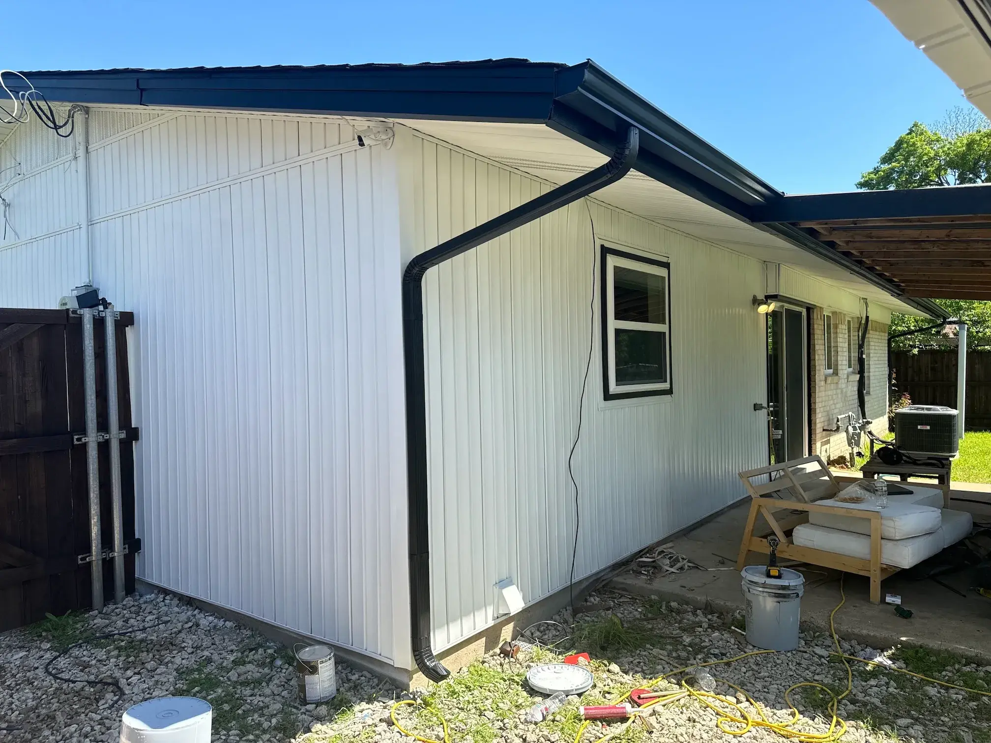 Residential home exterior with a clean professional paint finish